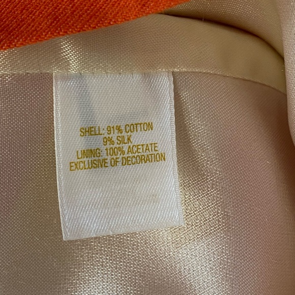 Kate Spade dress orange cream strapless JUNGLE JACQUARD cotton silk blend Size 0 - Picture 15 of 16